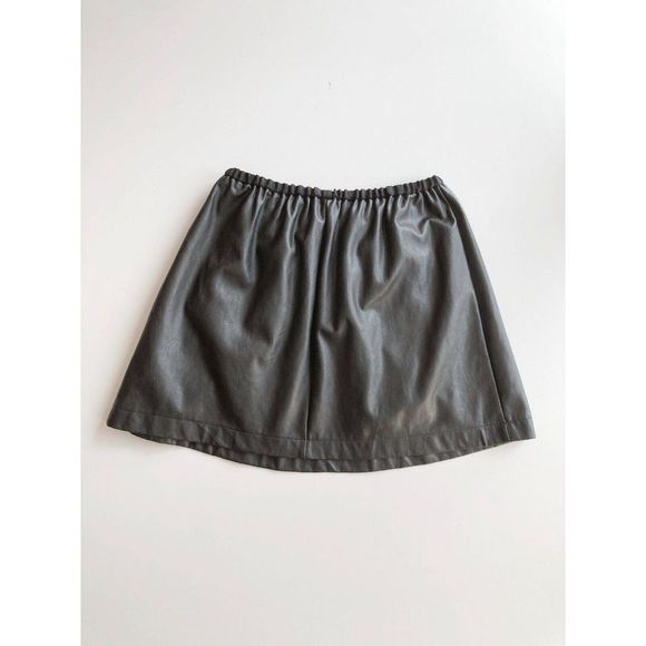 Aritzia BABATON Black Vegan Leather Grosgrain Trim Circle Mini Skirt, Size XXS - Picture 4 of 10
